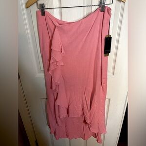 NWT Maree Pour Toi Pink Ruflle Pencil Skirt